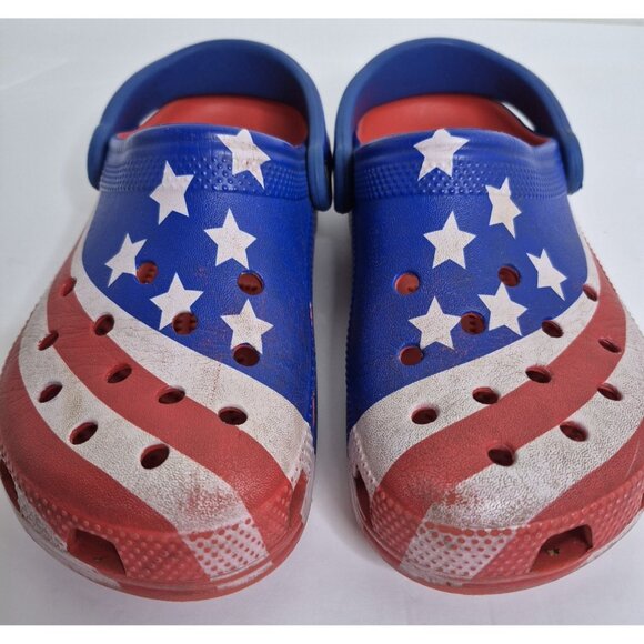 Crocs Classic American Flag Clog Youth Boys/ Girls Sz J 4 - Picture 2 of 9